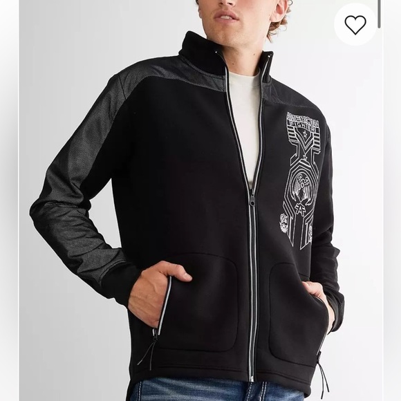 American Fighter Black Zip up Graphic Mens Jacket Size Large - Picture 2 of 12